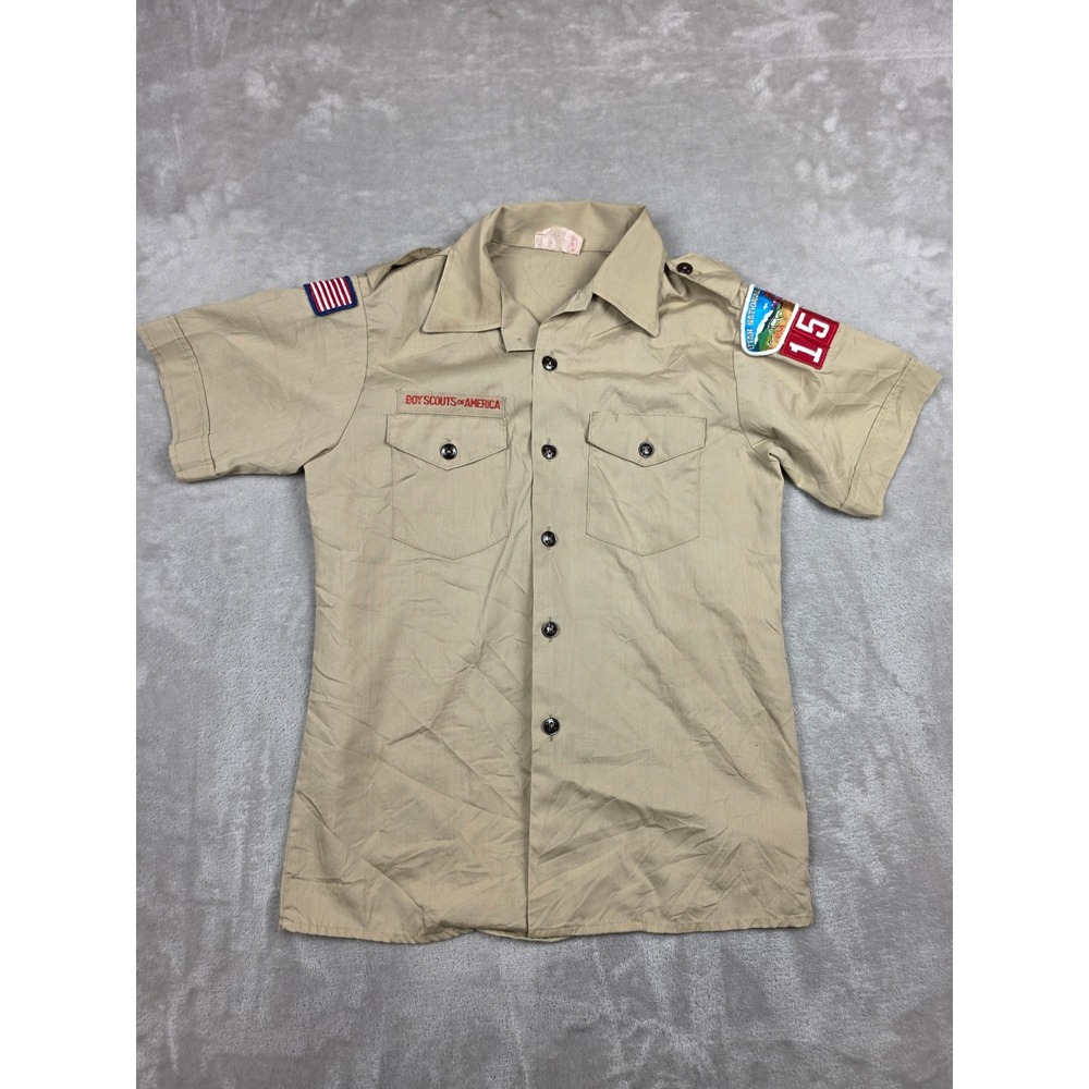 Boy Scouts of America Uniform Shirt Kids Size 16 Tan Utah National Parks Council